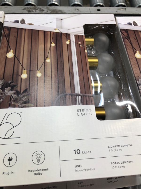 Photo 2 of 10ct Incandescent Outdoor String Lights G40 Frosted White Bulbs - Project 62™

