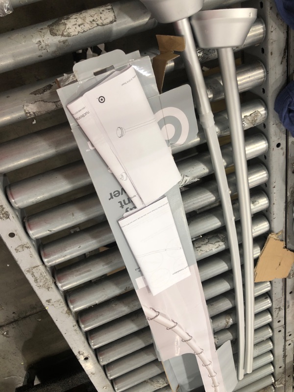 Photo 1 of **MINOR DAMAGE** MISSING HARDWARE*8 72" Tapered End Cap Curved Aluminum Shower Curtain Rod Tension or Permanent Mount - Made By Design™

