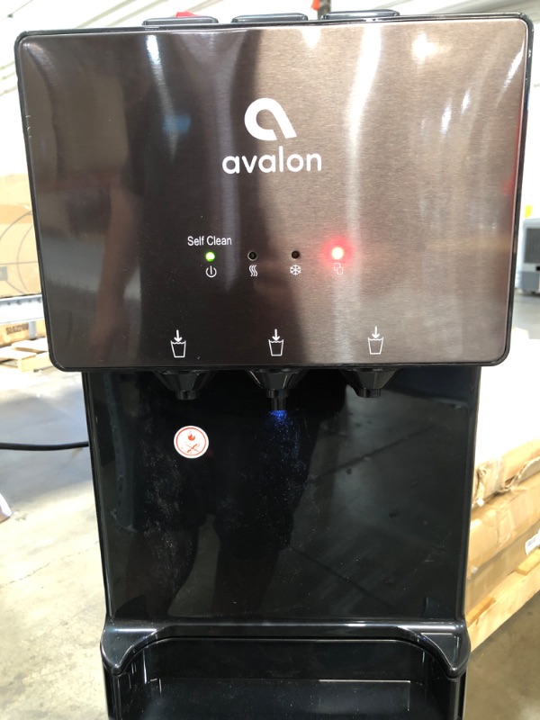 Photo 1 of Avalon A3BLK Self Cleaning Bottom Loading Water Cooler Dispenser, 3 Temperature-UL/Energy Star Approved-Black Stainless Steel
