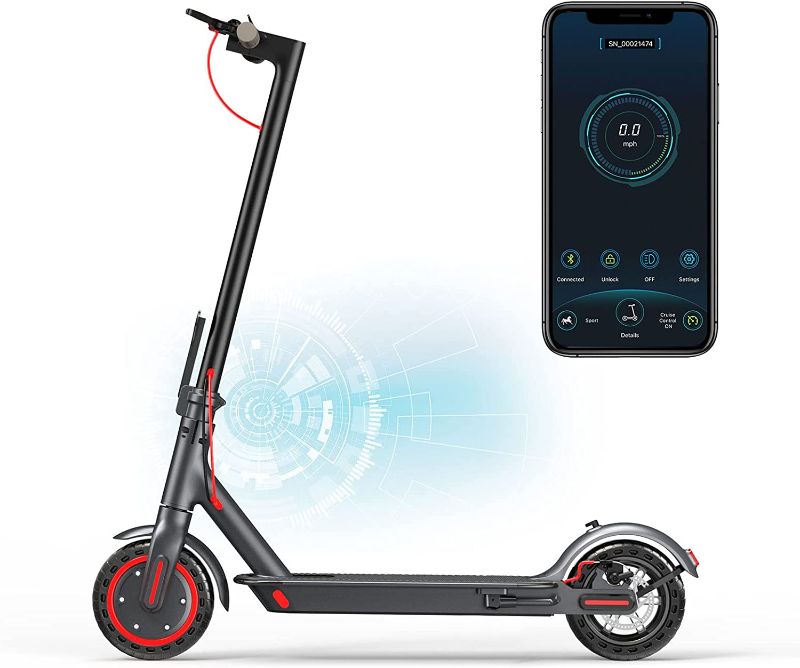 Photo 1 of AovoPro ES80 Electric Scooter - 8.5" Solid Tires,Up to 19 Miles Long-Range and 19 MPH Portable Folding Commuting Scooter for Adults with Double Braking System and App
