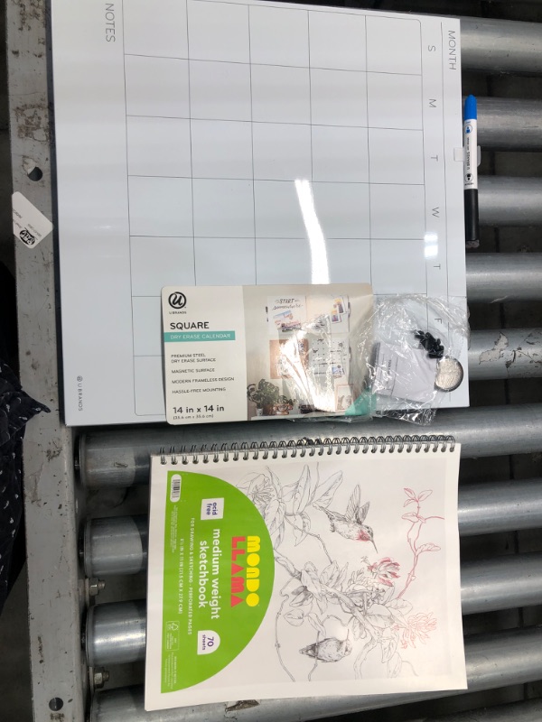 Photo 1 of Bundle of school stuff - U Brands 461U0004 Cubicle Magnetic Dry-Erase Calendar Board - 8.5"x11" Medium Weight Sketchbook - Mondo Llama™
