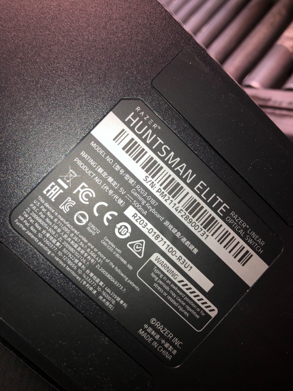 Photo 1 of Razer Huntsman Elite Gaming Keyboard with Wrist Rest - Linear Optical Switches