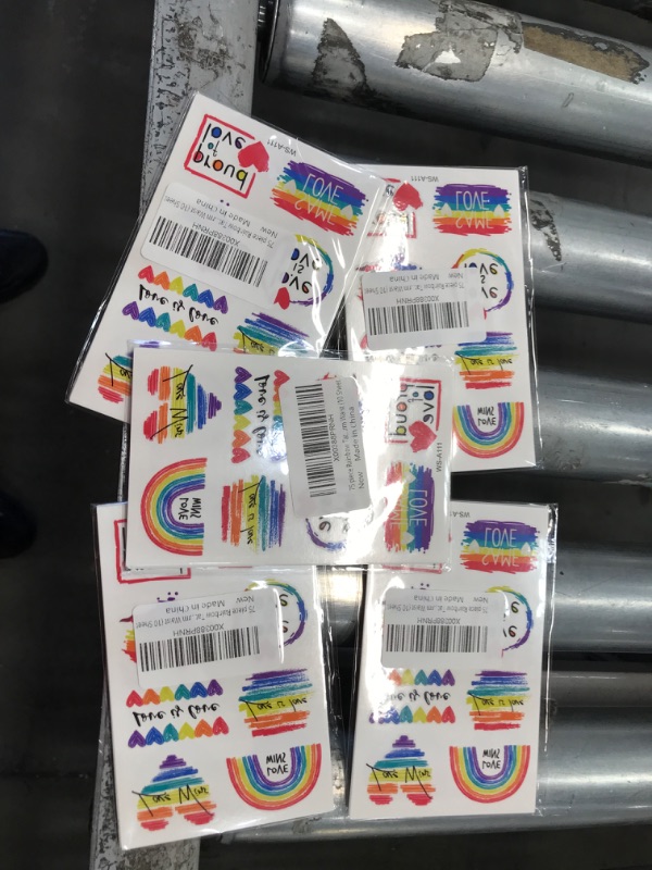 Photo 2 of 75 piece Rainbow Tattoos sticker LGBT Temporary Tattoo Pride Day Body Face Art Waterproof Stickers Tattoos for Parade favors Supplies Decoration for Men Women Arm Waist (10 Sheet )
5 PACKS