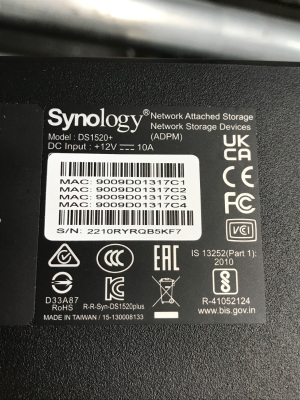 Photo 1 of Synology NAS DiskStation DS1520+ (Diskless), 5-Bay; 8GB DDR4
