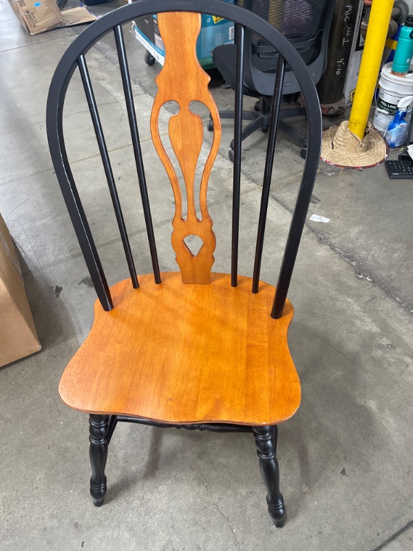 Photo 2 of **THIS IS ONE CHAIR**
Sunset Trading Selections Keyhole Chairs, 41" H x 22" D x 20.5" W, Antique Black and Cherry
