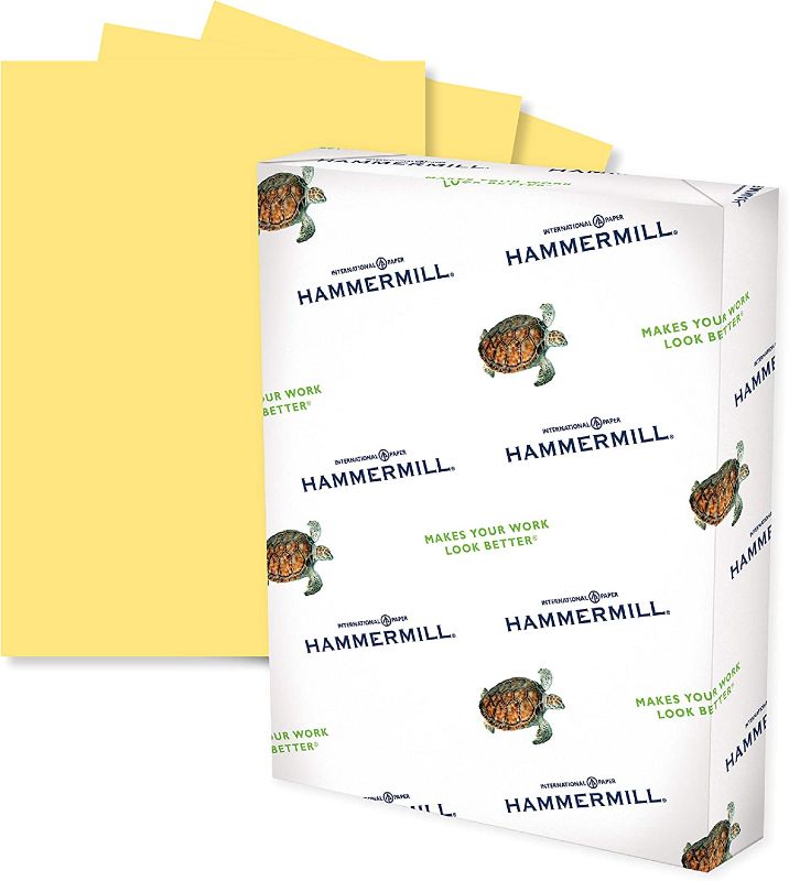 Photo 1 of Hammermill Colored Paper, 20 lb Buff Printer Paper, 8.5 x 11-1 Ream (500 Sheets) - Made in the USA, Pastel Paper, 103325R
