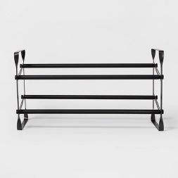 Photo 1 of 2 Tier Expandable Shoe Rack Gunmetal - Room Essentials™

