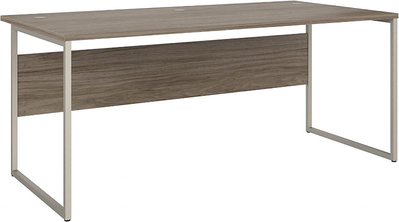 Photo 1 of Bush Business Furniture Hybrid Computer Table Desk with Metal Legs, 72W x 36D, Modern Hickory
