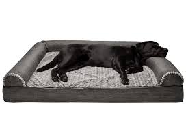 Photo 1 of **SIMILAR TO POST PHOTO** FurHaven Luxe Fur & Performance Linen Orthopedic Sofa Cat & Dog Bed w/Removable Cover XL
