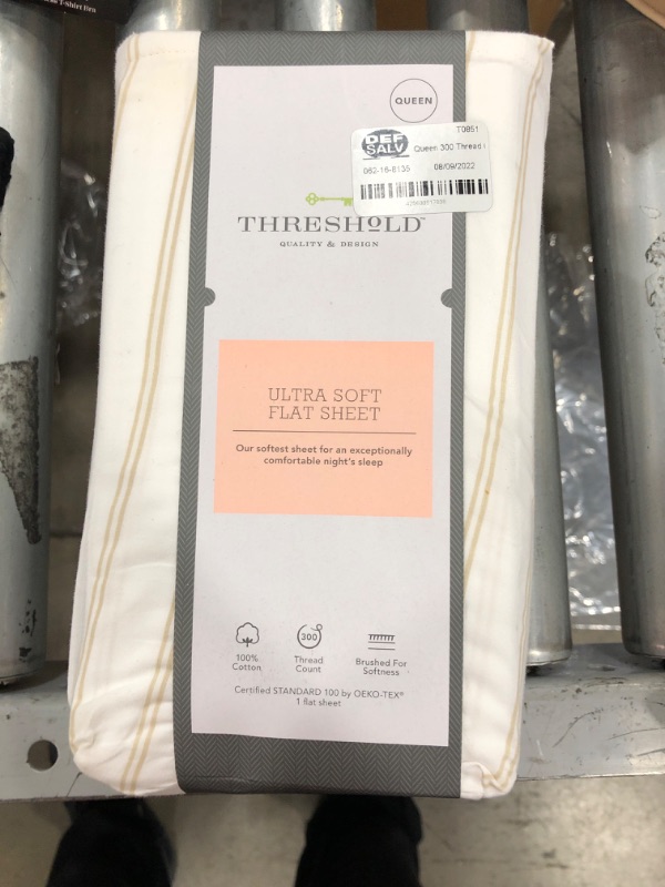 Photo 2 of 300 Thread Count Ultra Soft Flat Sheet - Threshold™ Queen