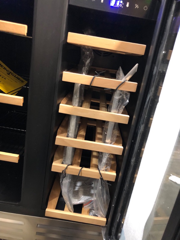 Photo 1 of Wine and Beverage Refrigerator, Velieta 24 Inch Dual Zone Wine Beverage Cooler, Built-in/Freestanding Beer and Wine Fridge with a Powerful Compressor, 20 Bottles and 88 Cans Capacity
