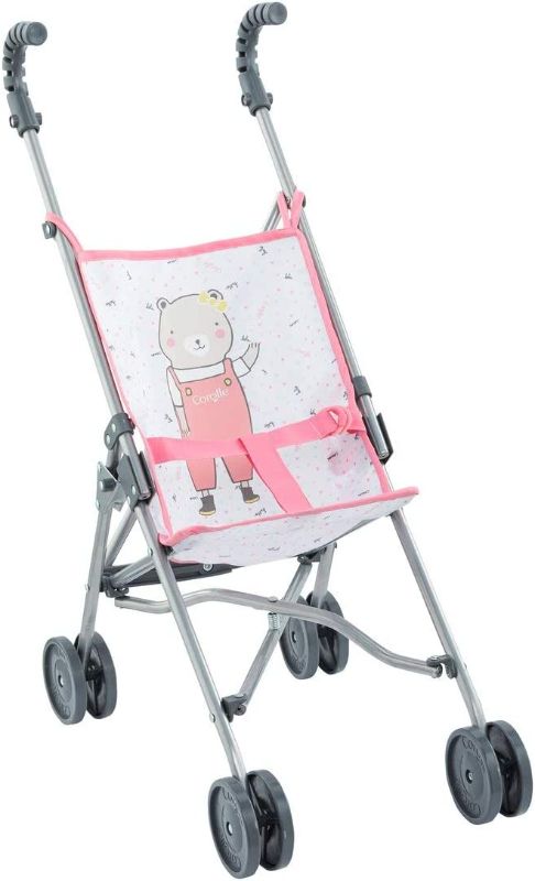 Photo 1 of Corolle Umbrella Baby Doll Stroller - for Mon Grand Poupon 14" and 17" Dolls, Folding with 2 Locking Points for Safety, Pink (9000140720)
