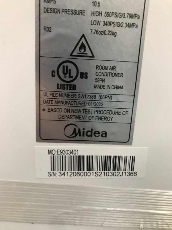 Photo 3 of Midea 8,000 BTU ASHRAE (5,300 BTU SACC) Portable Air Conditioner, Cools up to 175 Sq. Ft., Works as Dehumidifier & Fan, Remote Control & Window Kit Included 13"D x 17.1"W x 28.3"H

