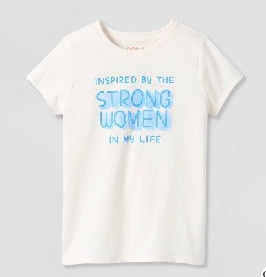 Photo 1 of 4 PACK: Girls' 'Mother's Day Strong Women' Short Sleeve Graphic T-Shirt - Cat & Jack™ Cream size X-Large
