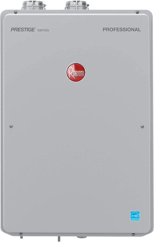 Photo 1 of **MISSING PARTS**
Rheem RTGH-68DVLN-2 Professional Prestige Series: 6.8 GPM High Efficiency Condensing Tankless Water Heater, Gray 27.5 x 9.75 x 28.5 inches

