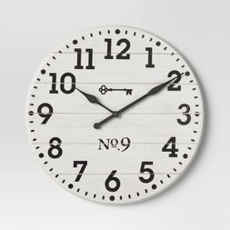 Photo 1 of 26" Farmhouse Wood Wall Clock White - Threshold™

