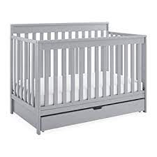 Photo 1 of Delta Children Mercer 6-in-1 Convertible Crib with Storage Trundle, Greenguard Gold Certified, Grey
