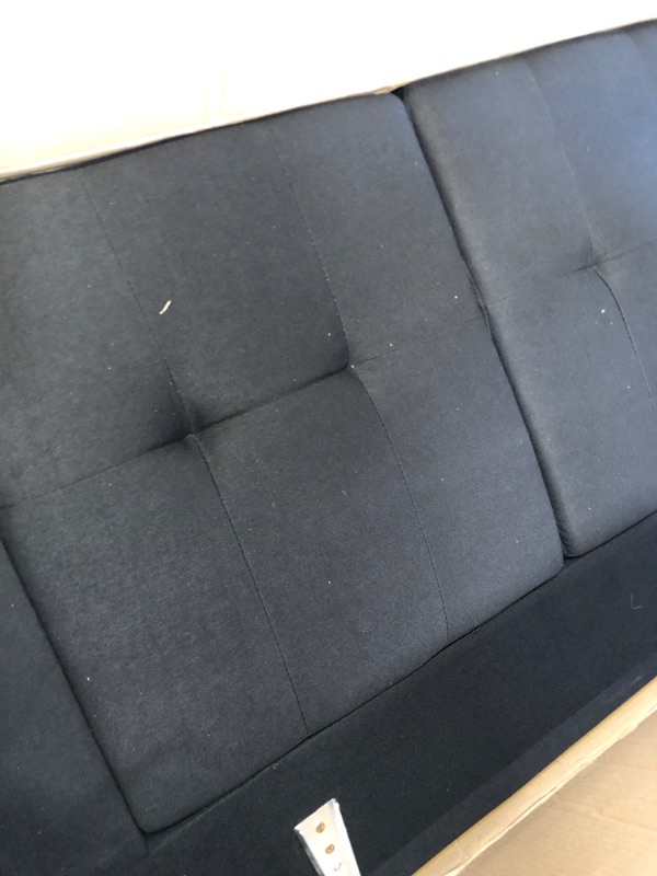 Photo 4 of *incomplete* Square Arm Polyester Straight Sofa in Black