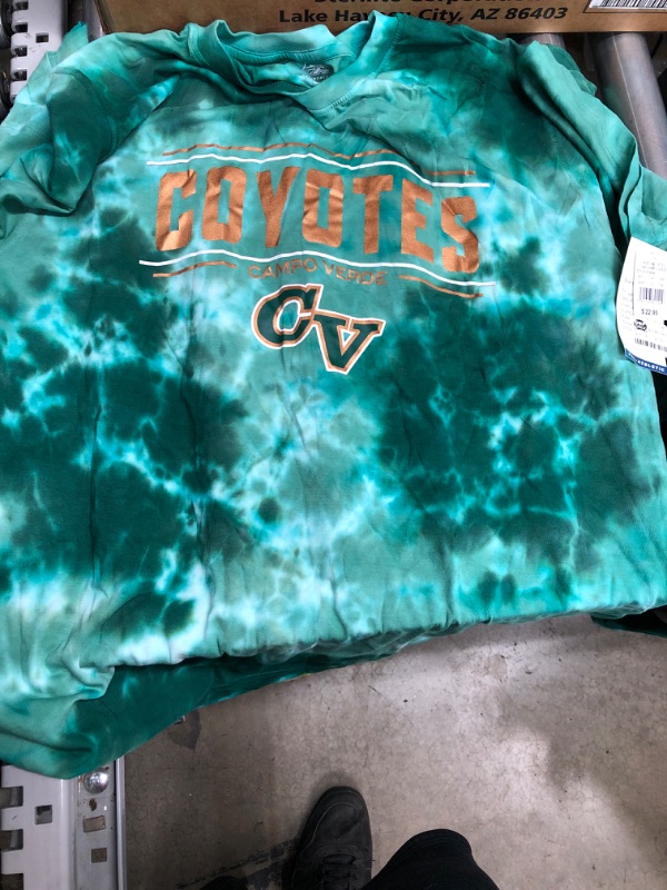 Photo 1 of 2 PCS BUNDLE
Green Tie Dye Campo Verde Coyotes T-Shirts
1-L, 1-XL