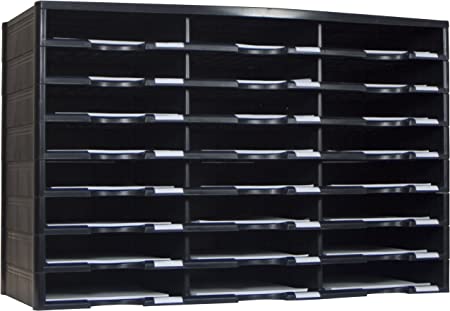 Photo 1 of Storex Modular 24-Compartment Literature Organizer, Black, (61435U01C)
