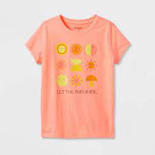 Photo 1 of 3 PACK
Sunshine' Short Seeve Graphic T-Shirt - Cat & Jack™ Neon Peach
L