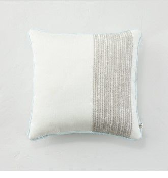 Photo 1 of 18" X 18" Thick Side Striped Indoor/Outdoor Square Throw Pillow /Light Blue - Hearth & Hand™ with Magnolia
