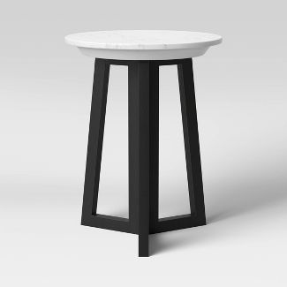 Photo 1 of Altavista Round Marble End Table White - Threshold™

