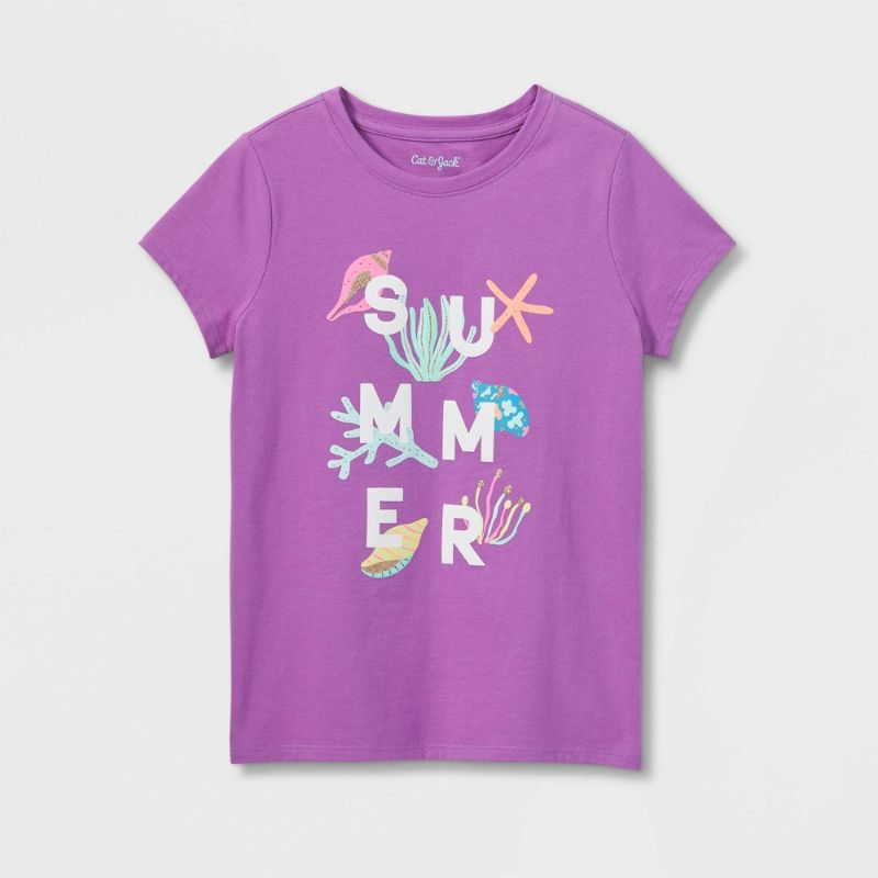 Photo 1 of **BUNDLE OF 4**
Girls' Suer Short Sleeve Graphic T-Shirt - Cat & Jack™
SIZEs (XS,S,M,L)