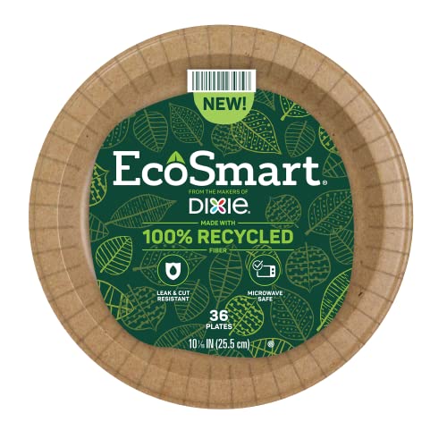 Photo 1 of 4  EcoSmart™ 100% Recycled Fiber Paper Plates, 10” Dinner Size Disposable Plate, 36 Eco-Friendly Plates
