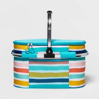 Photo 1 of 13.5qt Picnic Cooler Stripe - Sun Squad™

