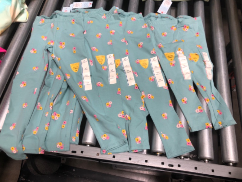 Photo 2 of 6-Pack Toddler Girls' Floral Leggings - Cat & Jack™ Ocean Green Size: 3T & 5T