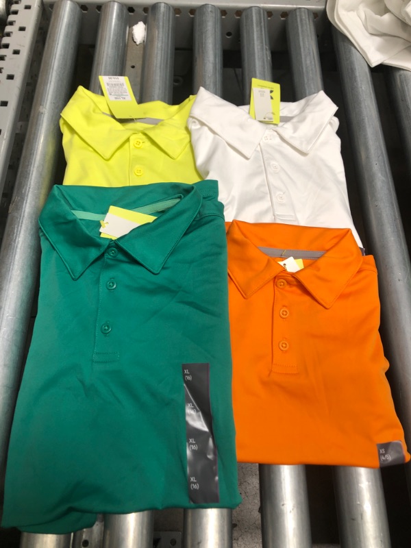 Photo 1 of 4-Pack of Children's Collared Uniform Shirts (Size: XS & XL)