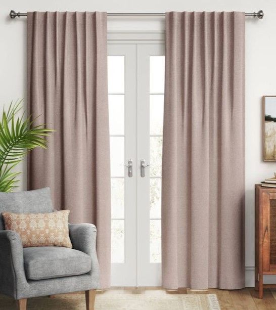 Photo 1 of 1pc Blackout Aruba Linen Window Curtain Panel - Threshold (50''W x 95"L)