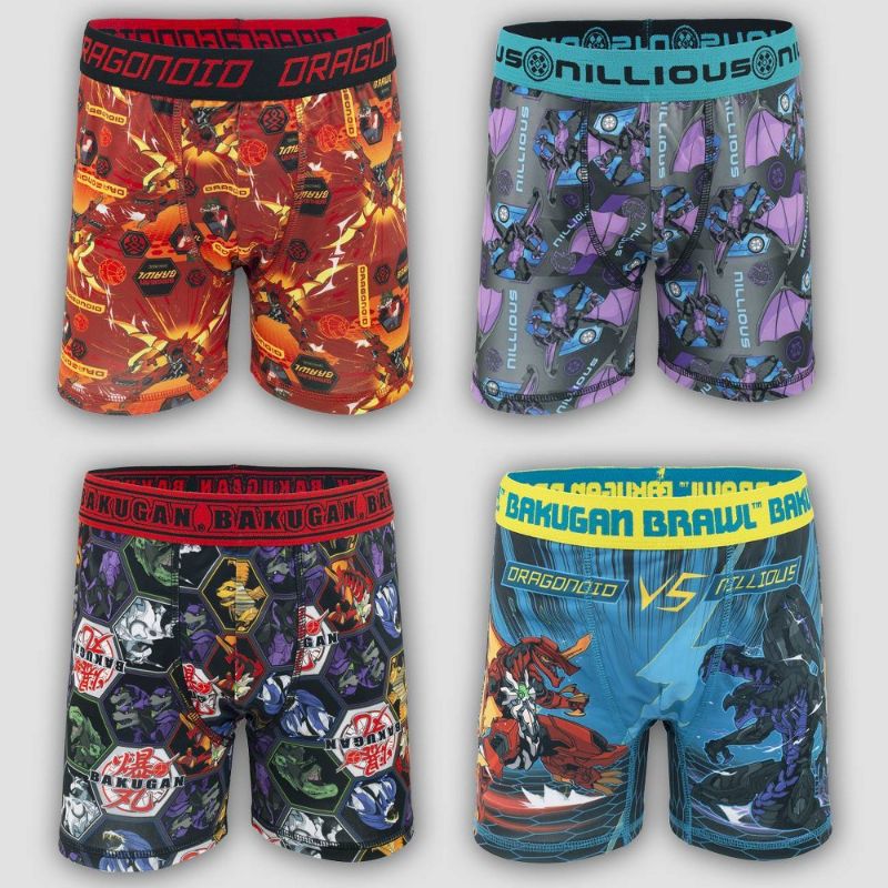 Photo 1 of 2-Pack Handcraft Boys' Underwear - Bakugan Red & Blue Boxer Brief Set - Boys (Size: 6)
