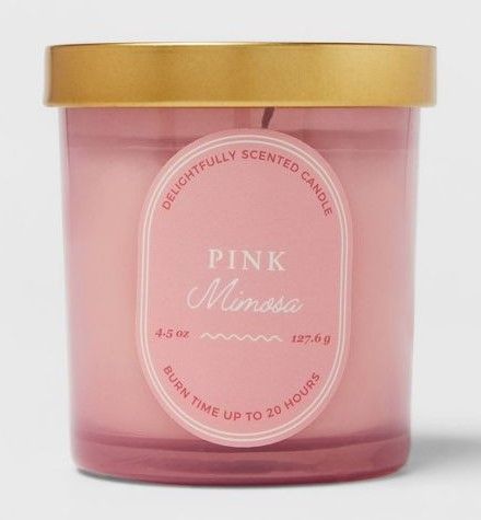 Photo 1 of 4.5oz Lidded Glass Candle Pink Mimosa - Threshold (7-Pack)