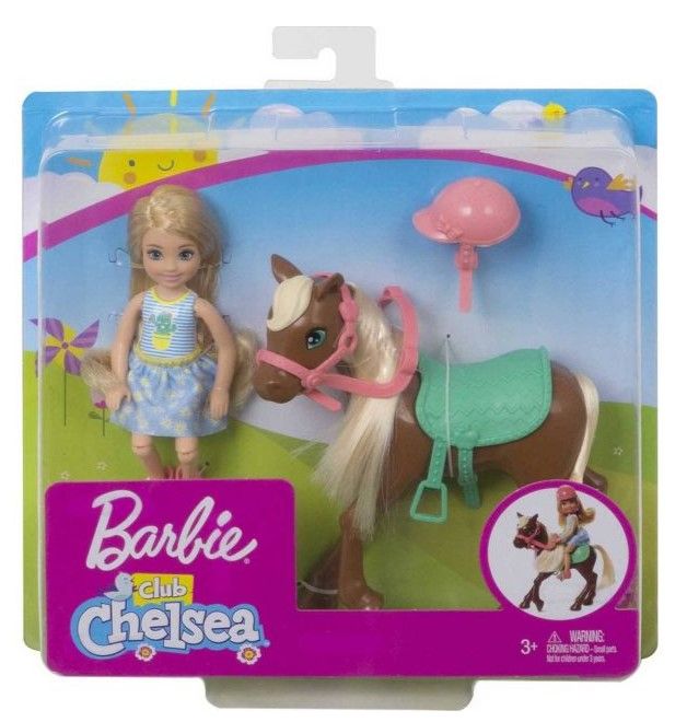 Photo 1 of Barbie Club Chelsea Doll and Brown Pony