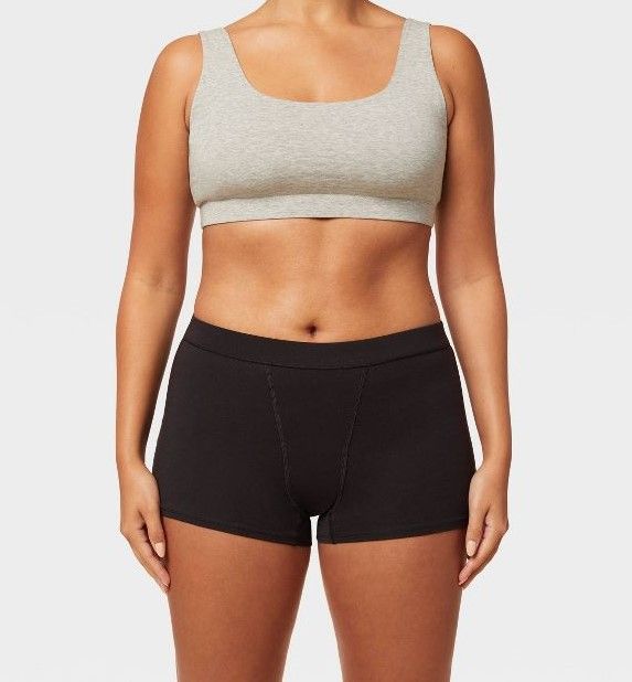 Photo 1 of Thinx for All Women's Moderate Absorbency Boy Shorts Period Underwear - Black (M)