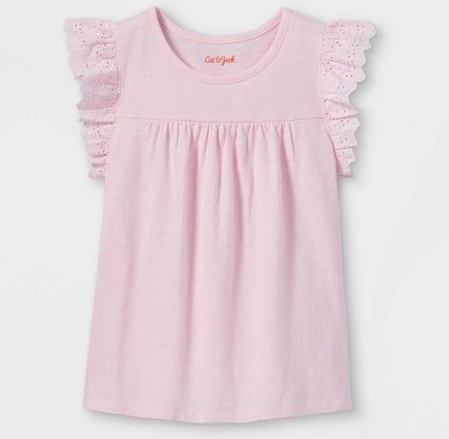 Photo 1 of 2-Pack Girls' Slub-Knit Eyelet T-Shirt - Cat & Jack (Size: L)