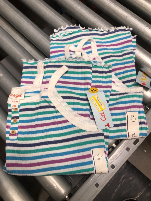 Photo 2 of 2-Pack Girls' Rib Knit Tank Top - Cat & Jack™ (Size: L & XL)