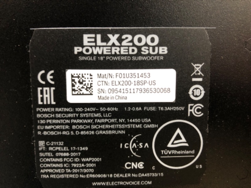 Photo 4 of Electro-Voice ELX200-18SP 18" 1200W Powered Subwoofer (Does Not Include Power Cable)
