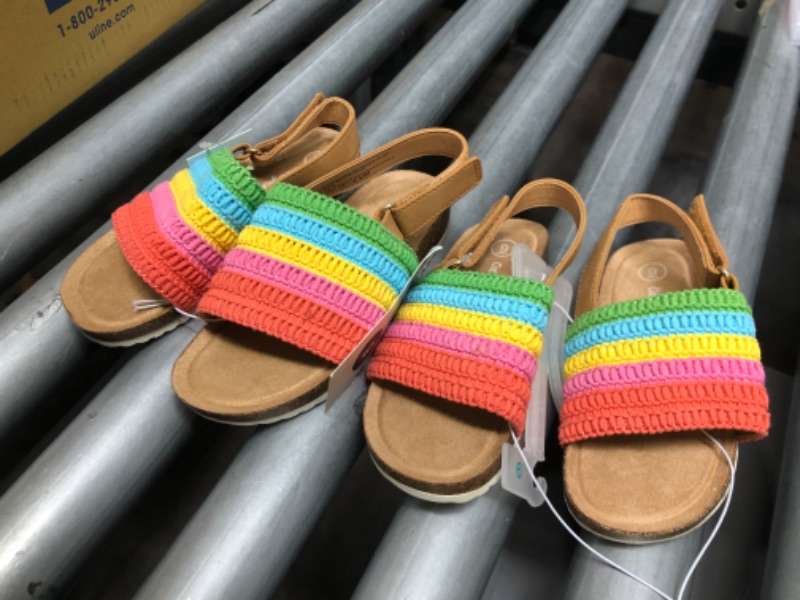 Photo 2 of 2-Pack - Toddler Girls' Josephine Rainbow Pattern Footbed Sandals - Cat & Jack (Size: 9 & 10)