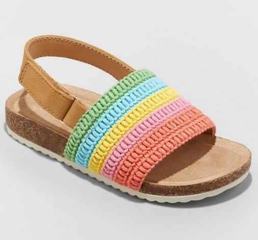 Photo 1 of 2-Pack - Toddler Girls' Josephine Rainbow Pattern Footbed Sandals - Cat & Jack (Size: 7 & 8)