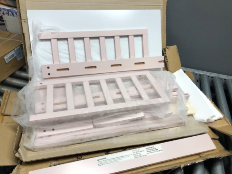 Photo 2 of (Incomplete - Parts Only) Dream On Me Brookside Toddler Bed in Blush Pink/White, Greenguard Gold Certified

