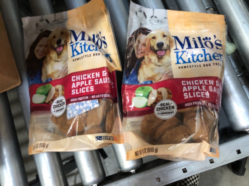 Photo 2 of 2 BAGS OF Milo's Kitchen Chicken & Apple Sausage Slices Dog Treats, 18-oz Bag