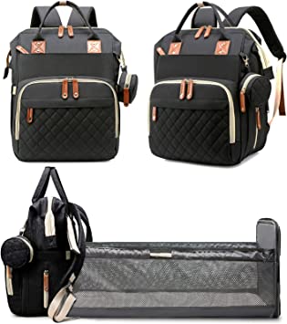 Photo 1 of Diaper Bag Backpack with Changing Station,Multifunction Travel Baby Bag, Newborn Stuff Unisex Gifts For Dad Mom Waterproof Large Capacity with USB(Black)