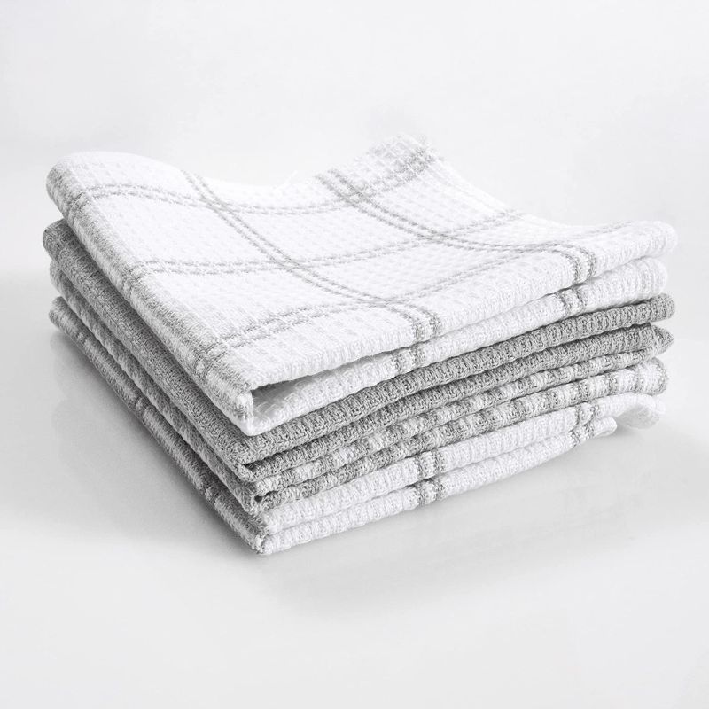 Photo 2 of 100% Cotton Flat Waffle Dish Cloths for Washing Dishes, 5packs  12"x13", 4-Pack, Gray T-fal Textiles
