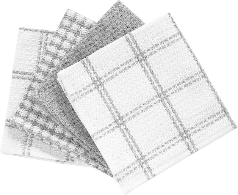 Photo 1 of 100% Cotton Flat Waffle Dish Cloths for Washing Dishes, 5packs  12"x13", 4-Pack, Gray T-fal Textiles
