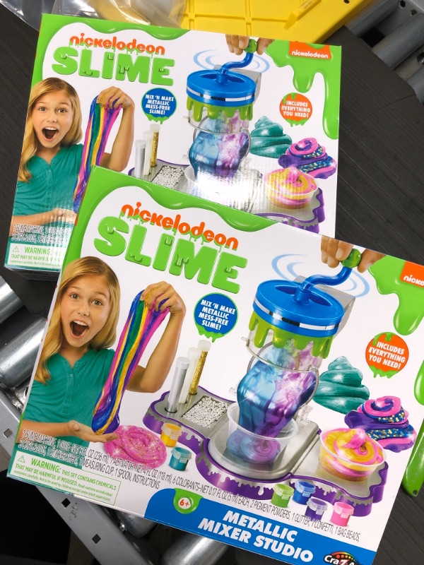 Photo 2 of BUNDLE OF (2 SETS) Nickelodeon Slime Metallic Mixer Studio