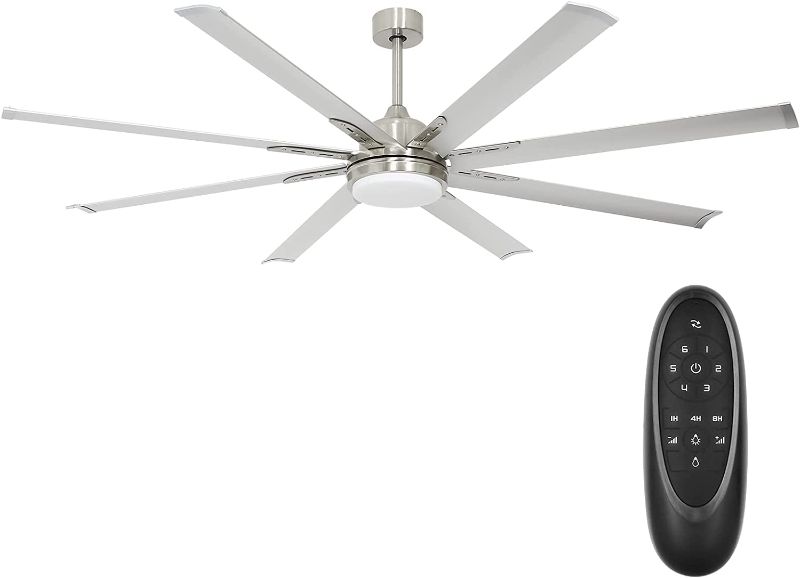 Photo 1 of ***PARTS ONLY***
72 Inch Damp Rated Industrial DC Motor Ceiling Fan with LED Light and 12 Inches Downrod, ETL Listed Indoor Ceiling Fans for Kitchen Bedroom Living Room Basement, 6-Speed Remote Control
