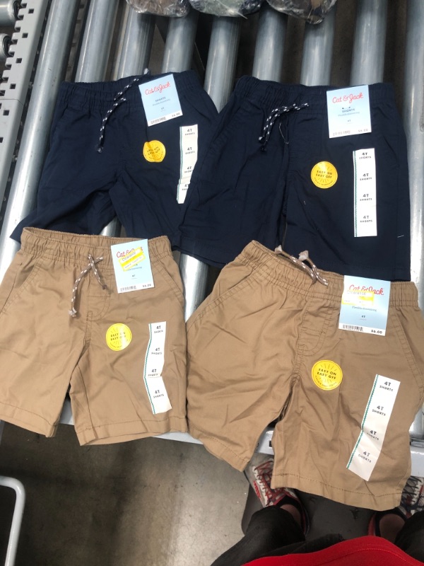 Photo 2 of 4 PAIRS Toddler Boys' Woven Pull-on Shorts - Cat & Jack™ SIZED 4T